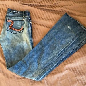 Rock & Republic Jeans w/Orange Snake Detail